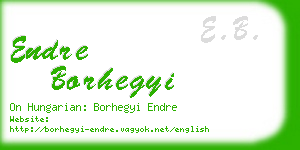 endre borhegyi business card